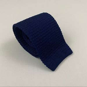 Robert Talbott Rare Square Knit Navy Blue Tie Exclusively Tailored for Maloufs